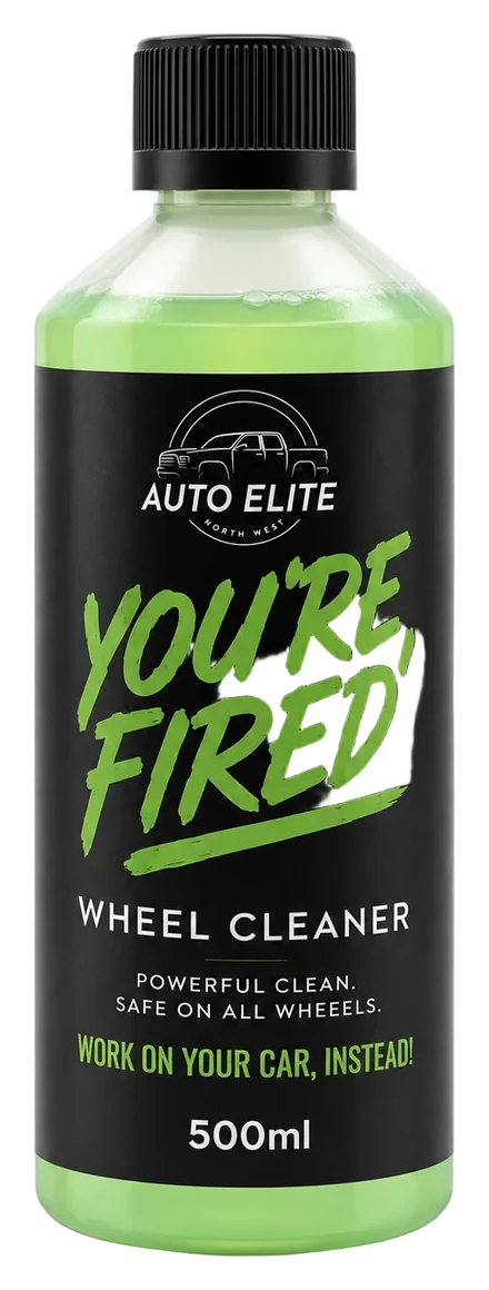 You're Fired wheel cleaner bottle with cap